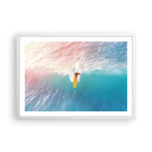 Plakát v bílém rámu - Oceanický jezdec - 70x50 cm