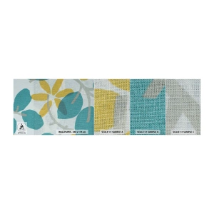 Vzor Fototapety Premium Canvas - Mezi azurovými listy - Boho, Květiny, Minimalismus - 100x30 cm