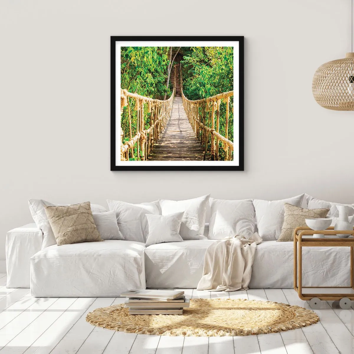 Plakát v černém rámu - Zavěšený v zelené - 50x50 cm