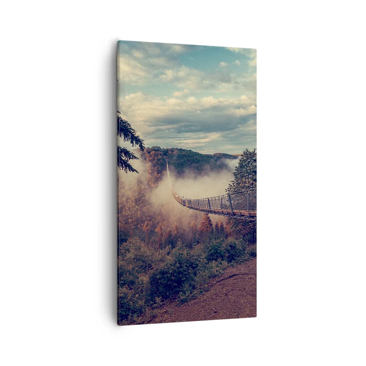 Obraz na plátně - Nad podzimním lesem - 55x100 cm