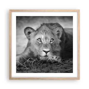 Plakát v rámu světlý dub - Královské štěně - 50x50 cm