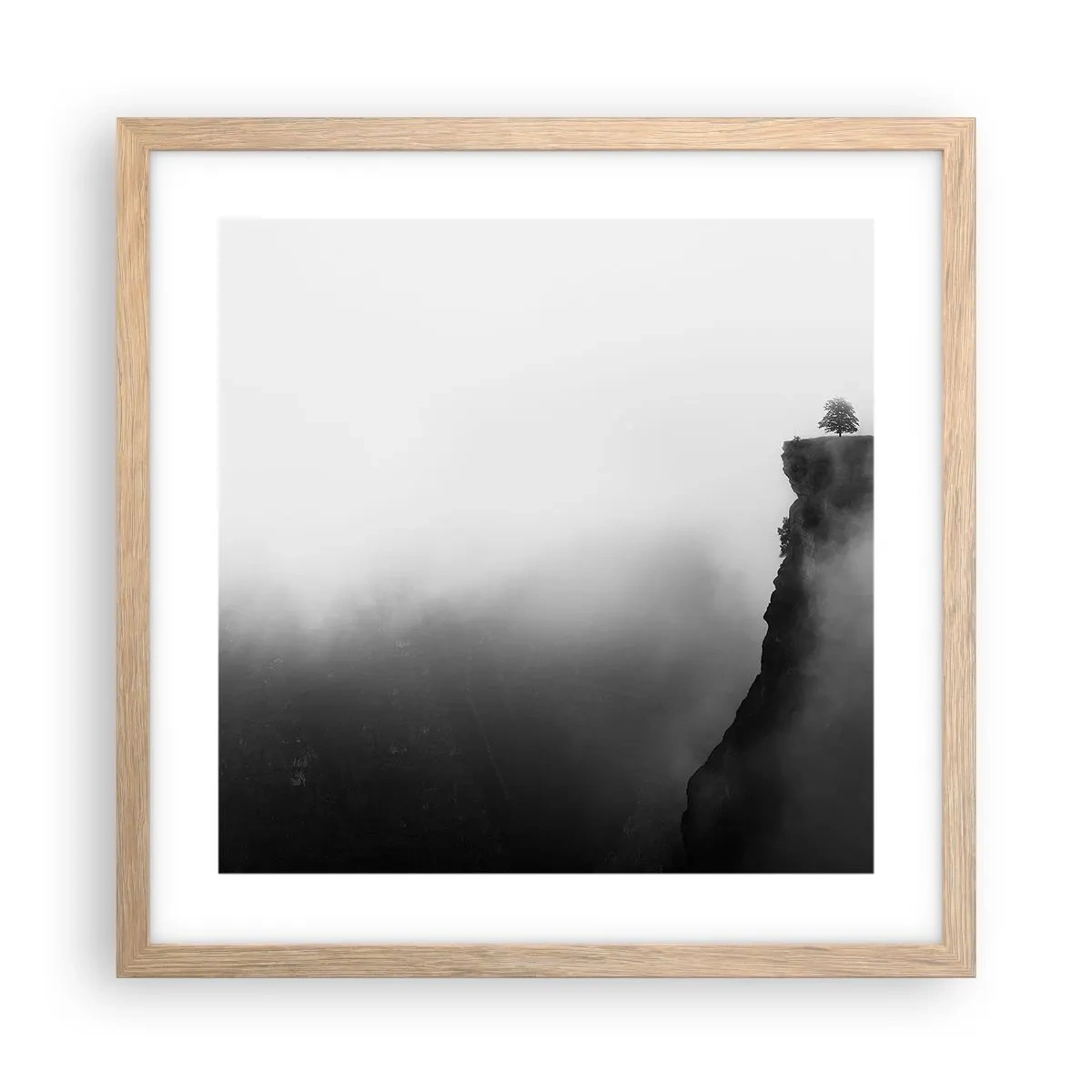 Plakát v rámu světlý dub - Na okraji světa - 40x40 cm