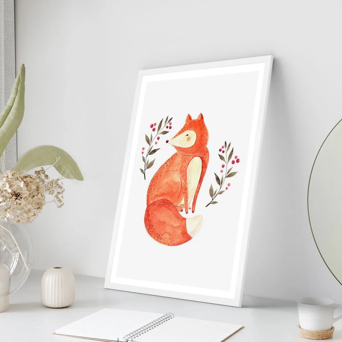 Plakát v bílém rámu - Malý zrzek - 50x70 cm