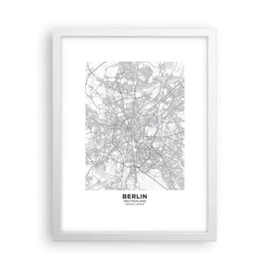 Plakát v bílém rámu - Květ Berlína - 30x40 cm