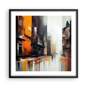 Plakát v černém rámu - Deštivý den - 50x50 cm