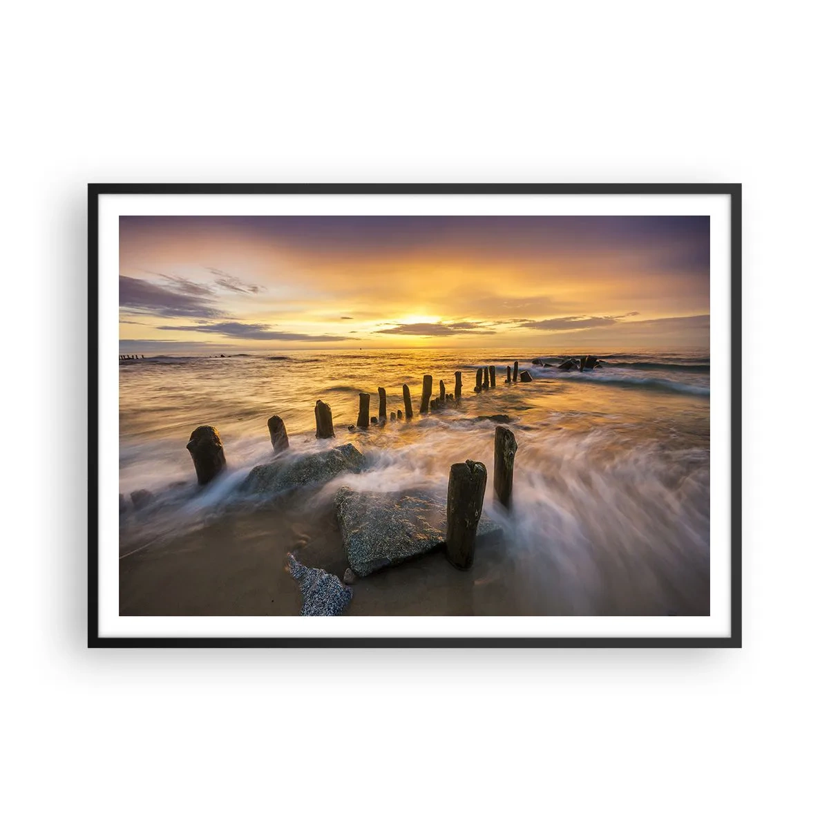 Plakát v černém rámu - Drsná krása Baltského moře - 100x70 cm