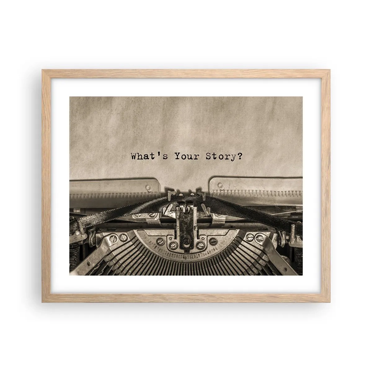 Plakát v rámu světlý dub - Pověz mi - 50x40 cm