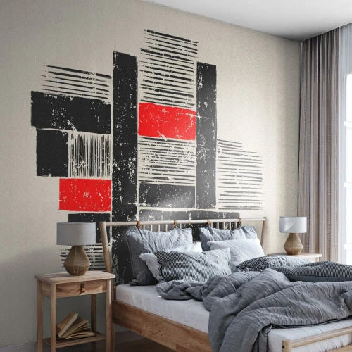 Fototapeta Samolepicí Deluxe Sticker - Červené a černé - Abstrakce, Moderní umění, Průmyslový - 100x70 cm
