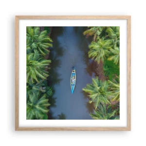 Plakát v rámu světlý dub - Na tropické stezce - 50x50 cm