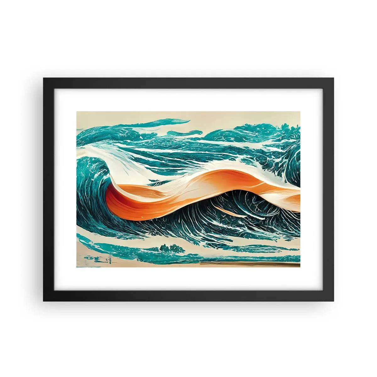 Plakát v černém rámu - Surfařův sen - 40x30 cm