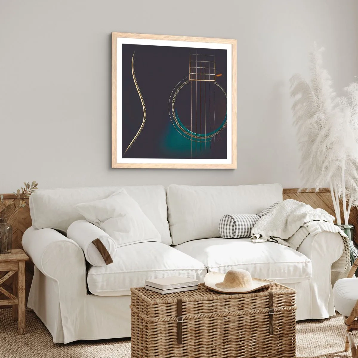 Plakát v rámu světlý dub - Okamžik, než to zazní - 60x60 cm