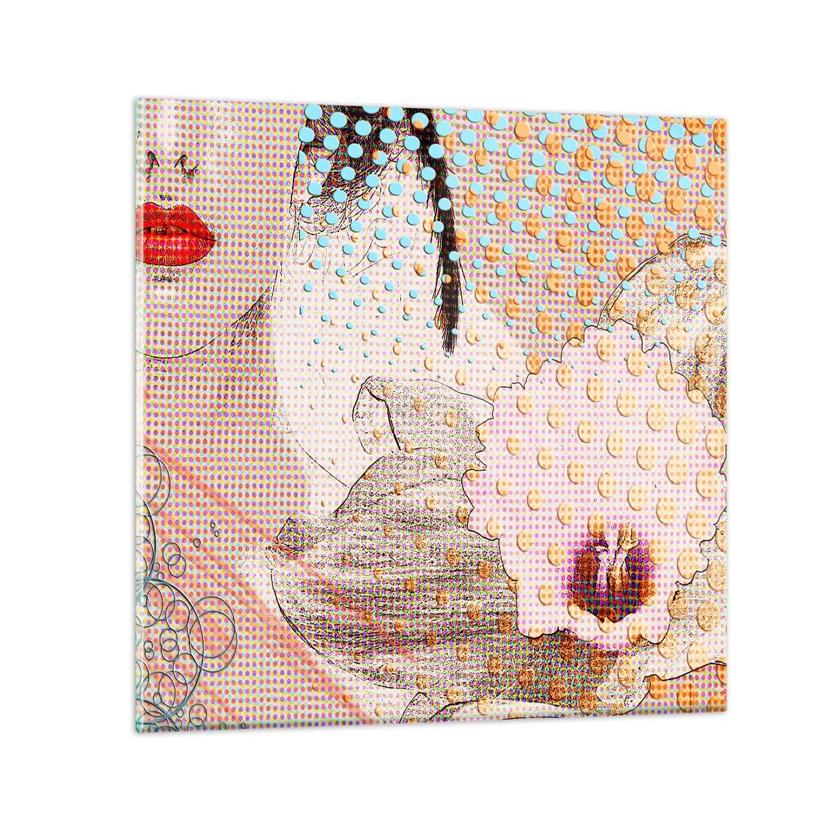 Obraz na skle - Komiksový heroin - 70x70 cm