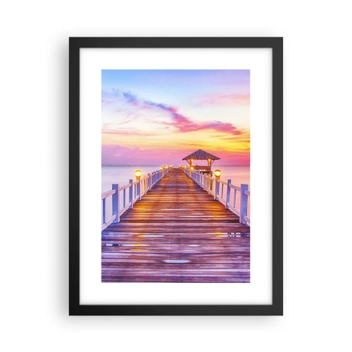 Plakát v černém rámu - Liliově-zlaté ticho večera - 30x40 cm