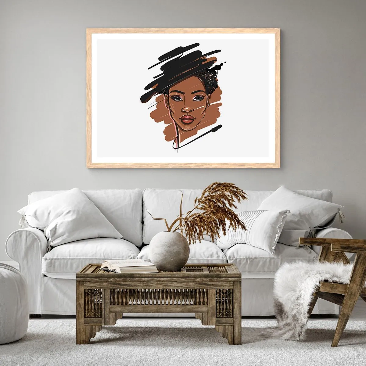 Plakát v rámu světlý dub - Sladká jako čokoláda - 100x70 cm