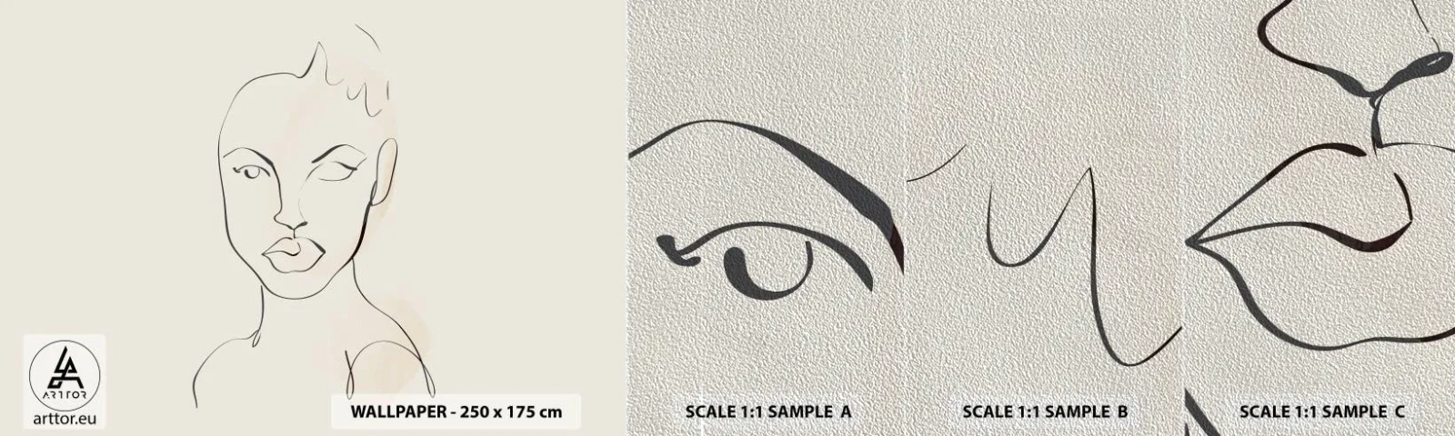 Vzor Fototapety Premium Sand - Obrys smyslnosti - Žena, Grafika, Kus - 100x30 cm