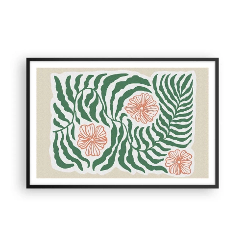 Plakát v černém rámu - Rozkvetlé v zeleni - 91x61 cm