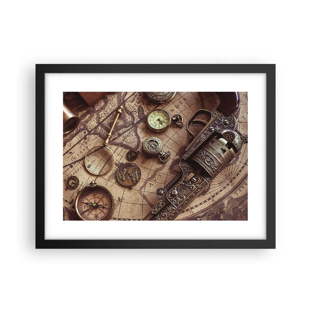 Plakát v černém rámu - Dobrodružství volá - 40x30 cm