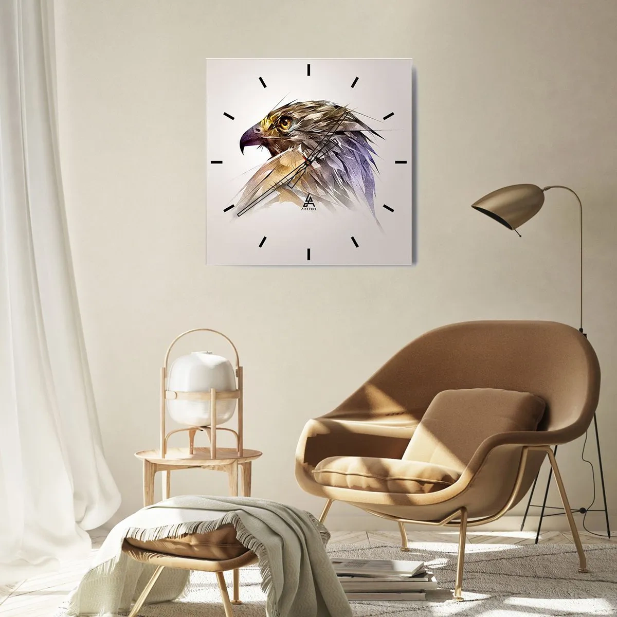 Nástěnné hodiny - Portrét bojovníka - 40x40 cm