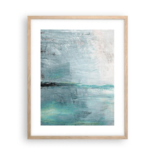 Plakát v rámu světlý dub - Horizontálně v modři - 40x50 cm