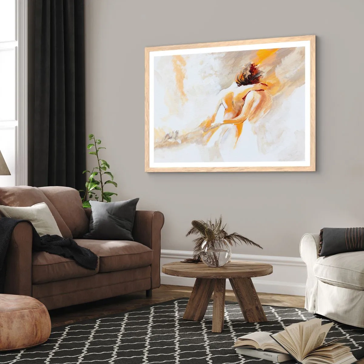 Plakát v rámu světlý dub - Blízkost v nebi - 70x50 cm