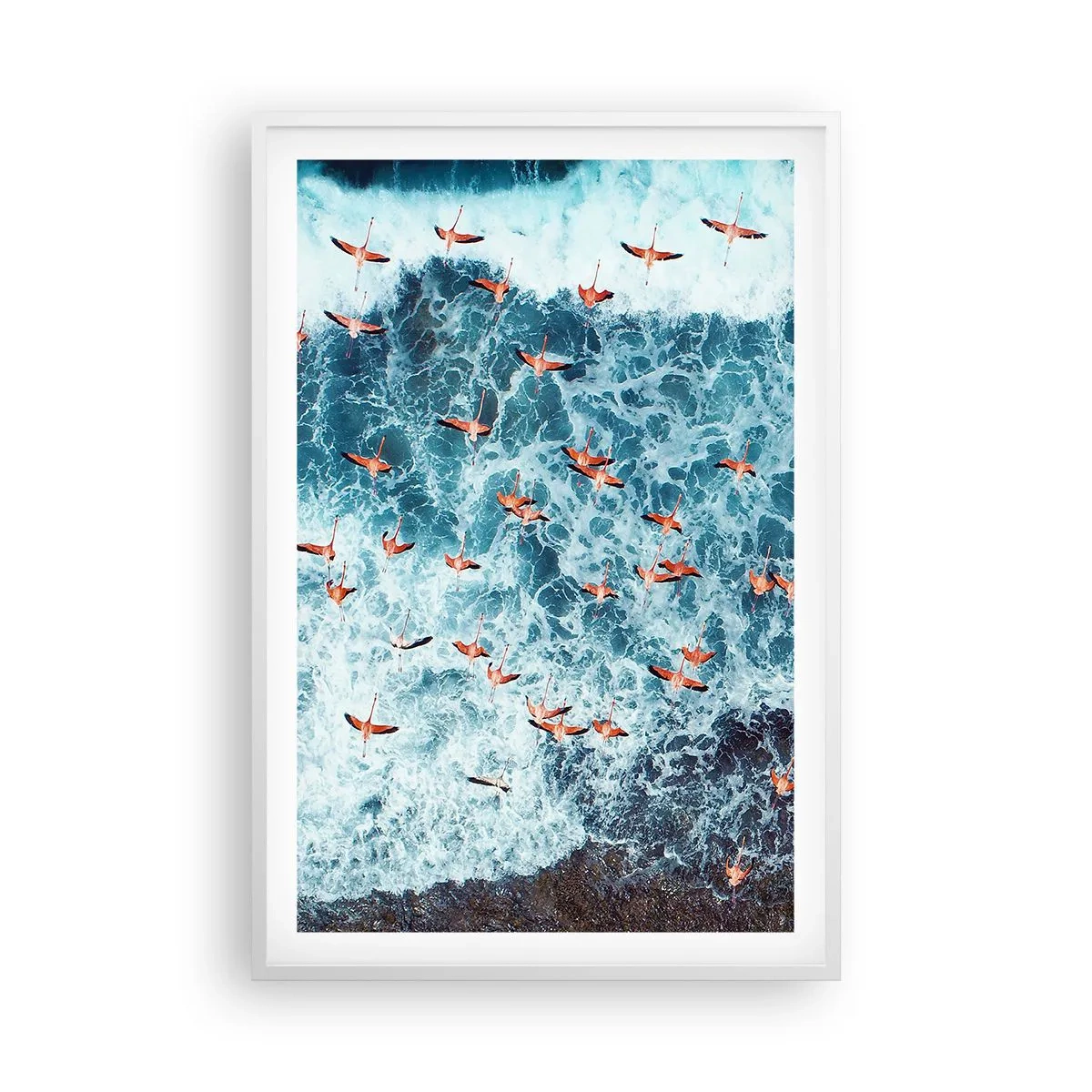 Plakát v bílém rámu - Přímořský průvod - 61x91 cm
