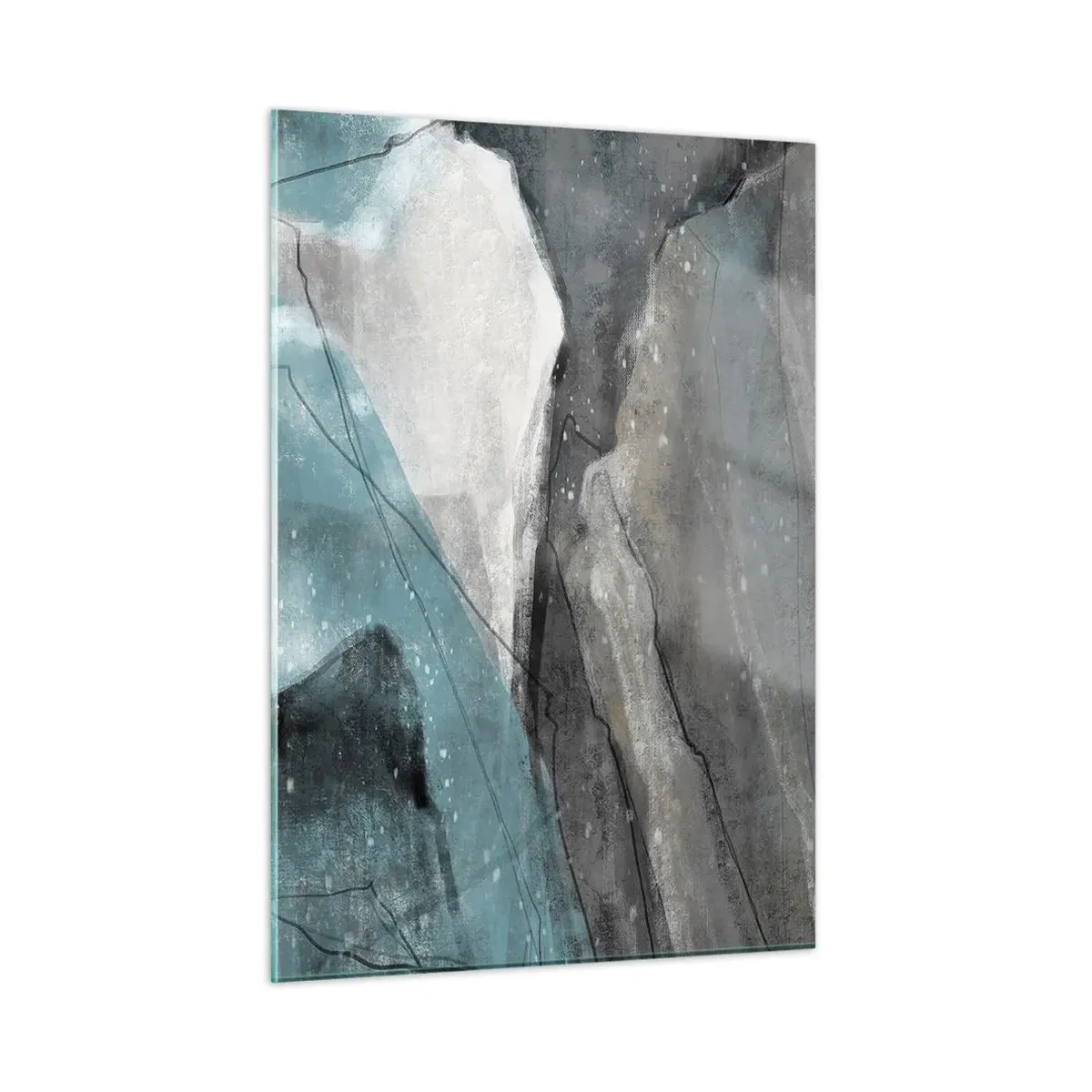 Obraz na skle - Abstrakce: skály a led - 50x70 cm