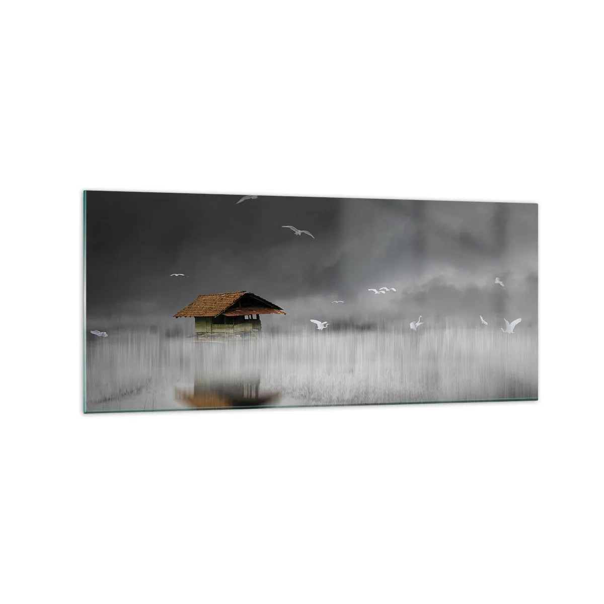 Obraz na skle - Úkryt před deštěm - 120x50 cm