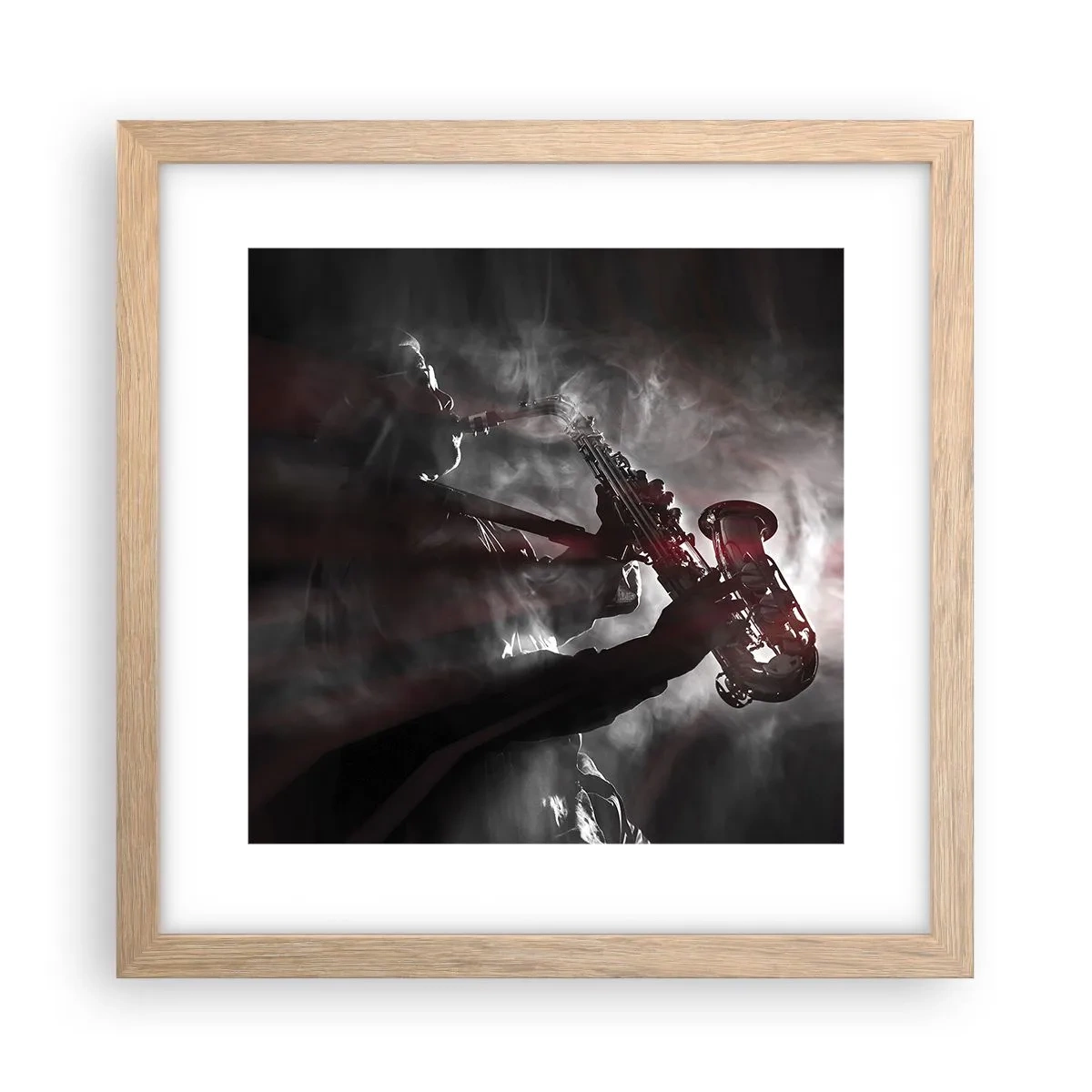 Plakát v rámu světlý dub - V oparu jazzu - 30x30 cm