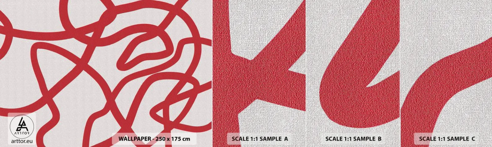 Vzor Fototapety Premium Canvas - Červené na bílém - Minimalismus, Kus, Čáry - 100x30 cm