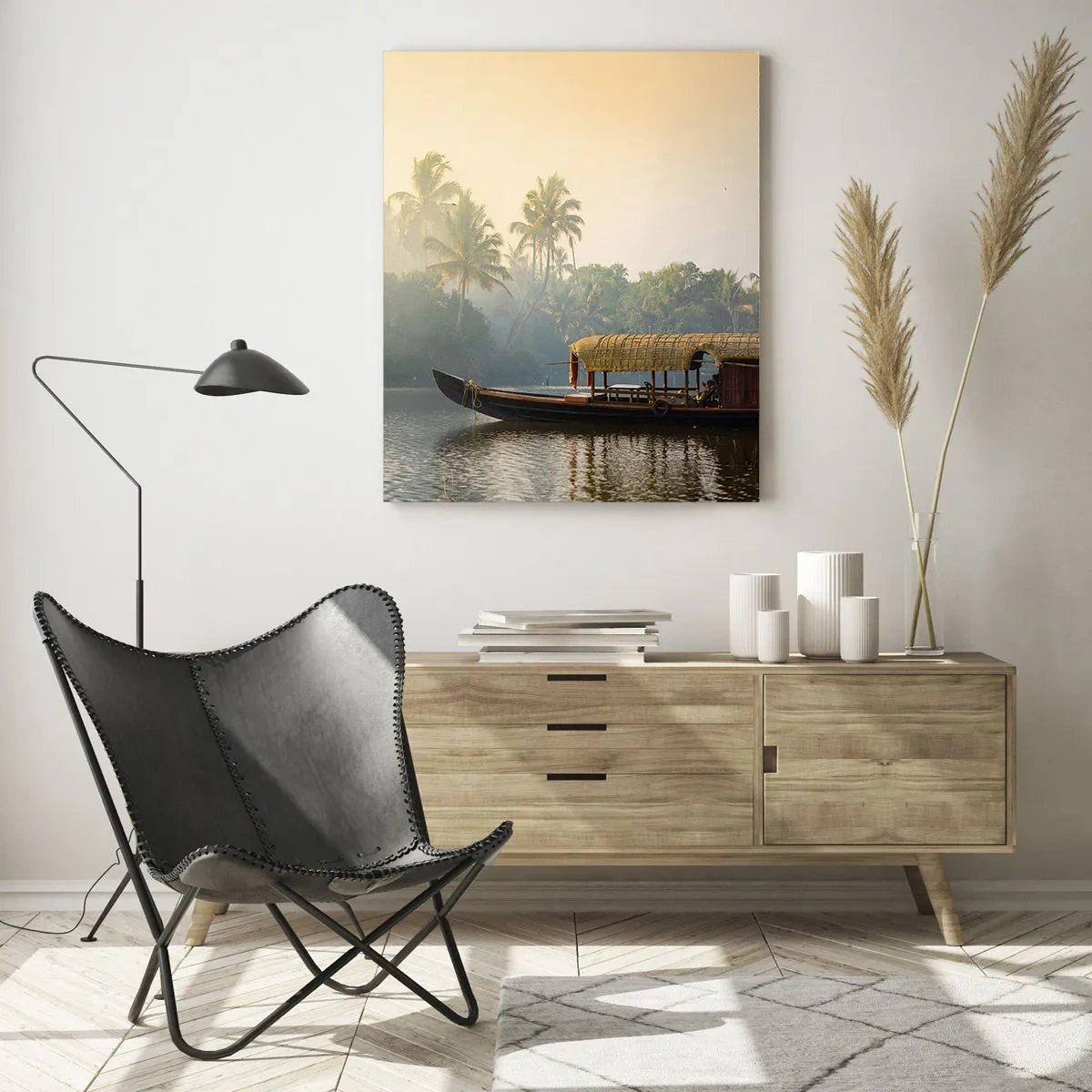 Obraz na skle - Dům na řece - 50x70 cm