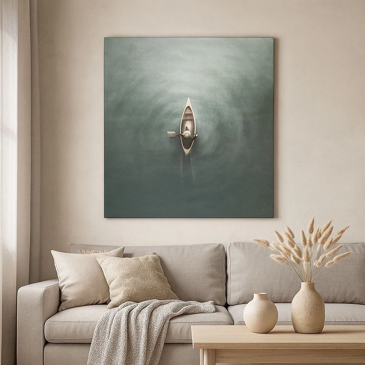 Obraz na plátně - Přes měsíční jezero - 30x30 cm