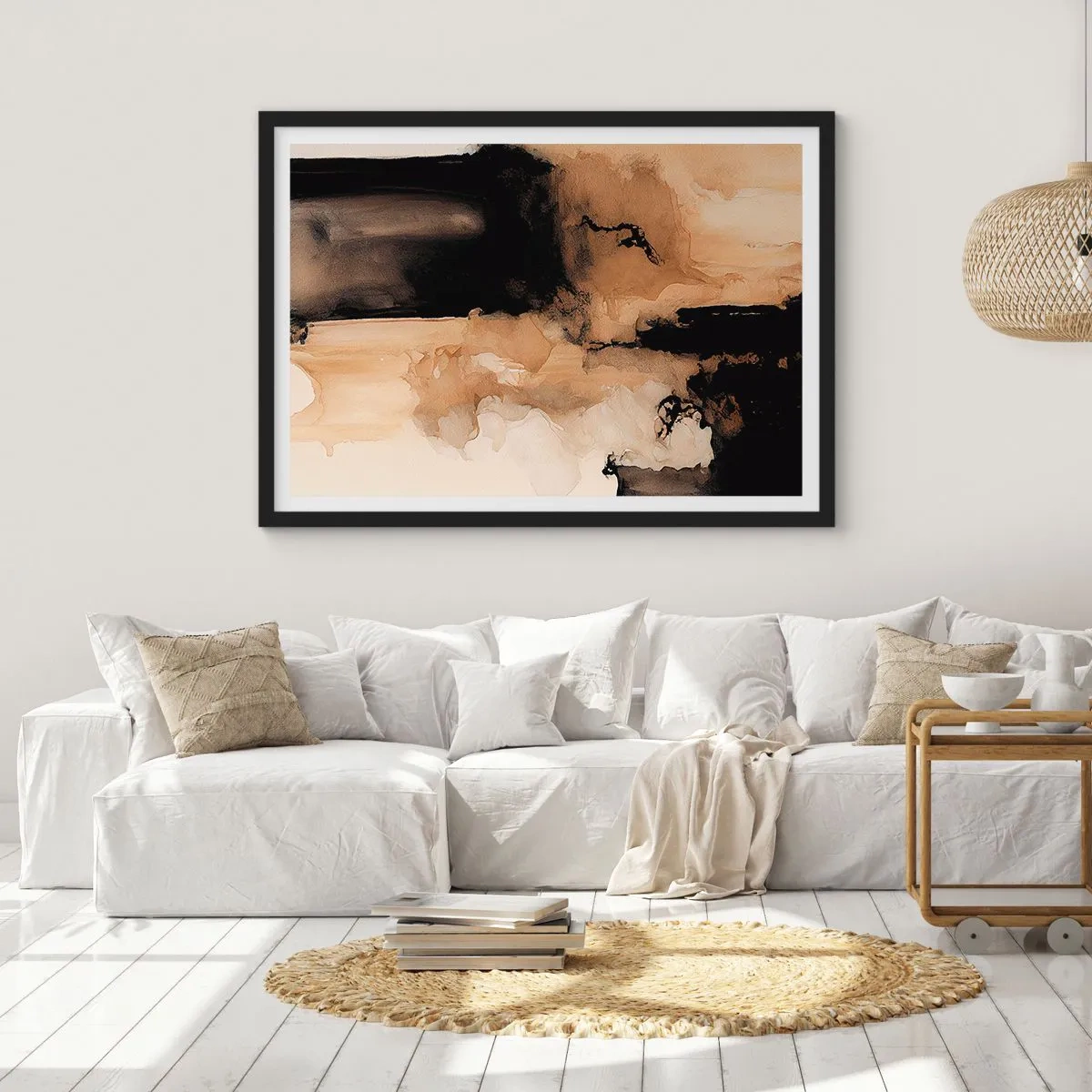 Plakát v černém rámu - Poutavá abstrakce - 100x70 cm