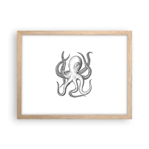 Plakát v rámu světlý dub - Tančící s vlnami - 40x30 cm