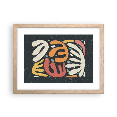 Plakát v rámu světlý dub - Kompozice – hned tě chytím - 40x30 cm