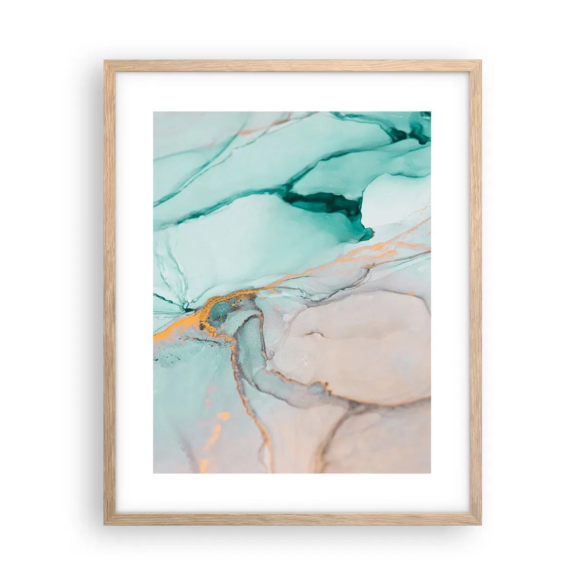 Plakát v rámu světlý dub - Tanec tvarů a barev - 40x50 cm