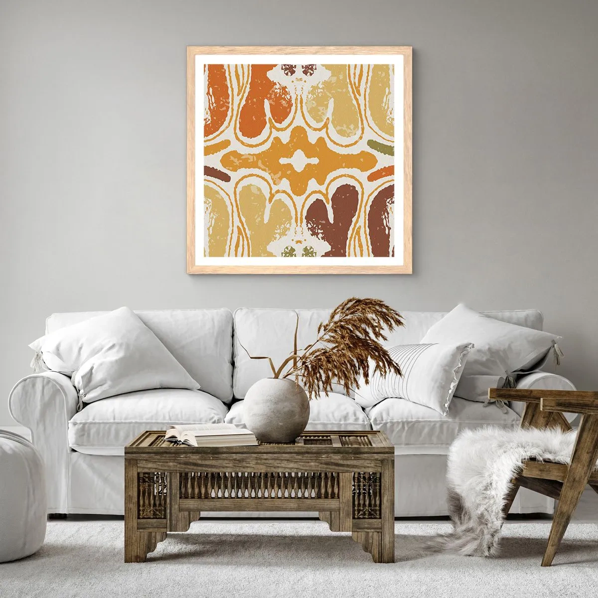 Plakát v rámu světlý dub - Sentimentální abstrakce - 40x40 cm