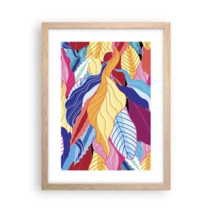 Plakát v rámu světlý dub - Barevný nepořádek - 30x40 cm