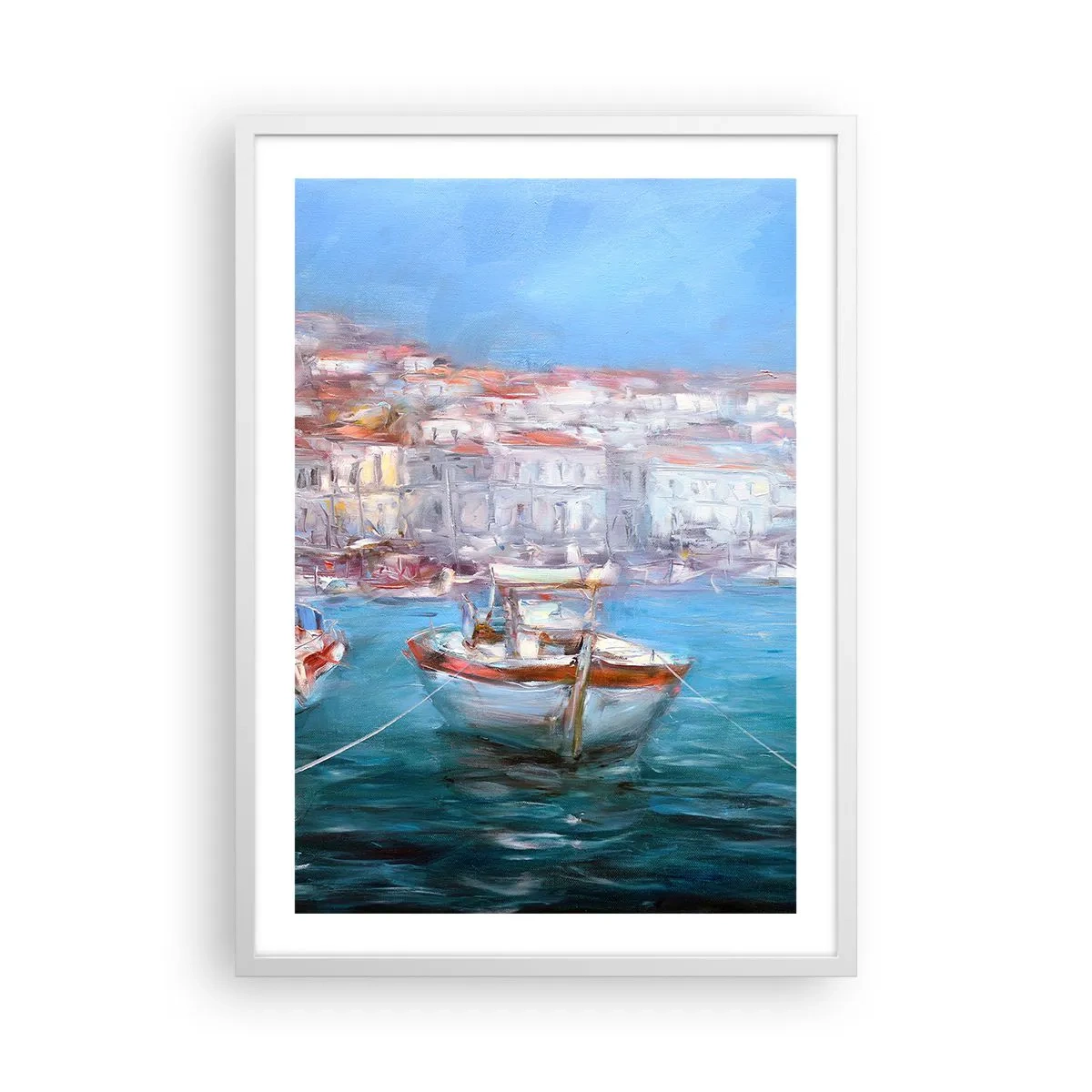 Plakát v bílém rámu - Italský záliv - 50x70 cm