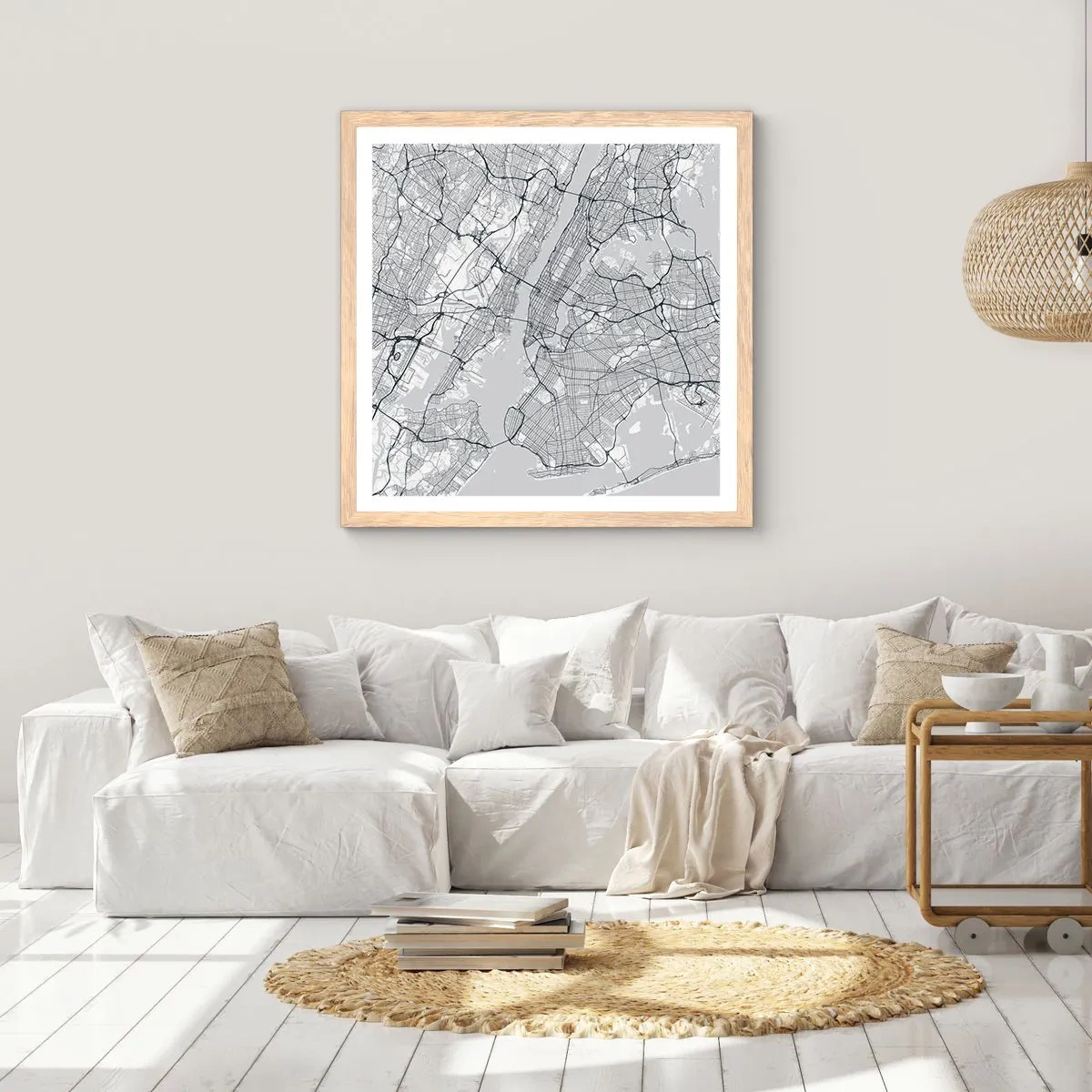 Plakát v rámu světlý dub - Anatomie metropole - 60x60 cm