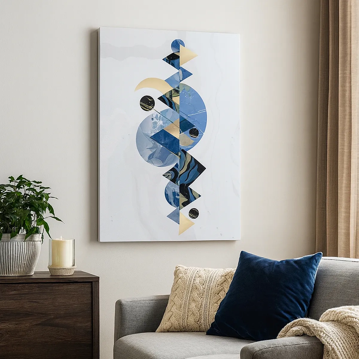 Obraz na plátně - Geometrická krajina - 50x70 cm