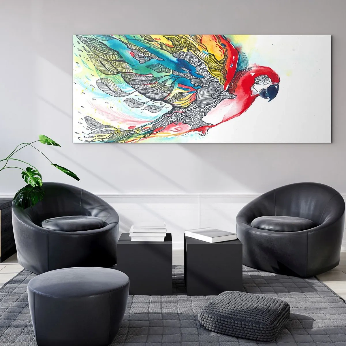 Obraz na skle - Žij barevně - 100x40 cm