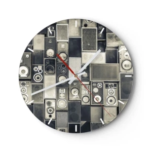 Nástěnné hodiny - Sada reproduktorů v retro stylu - 30x30cm - A vše je v pořádku - Moderní nástěnná dekorace do obývacího pokoje, kuchyně a ložnice ARTTOR