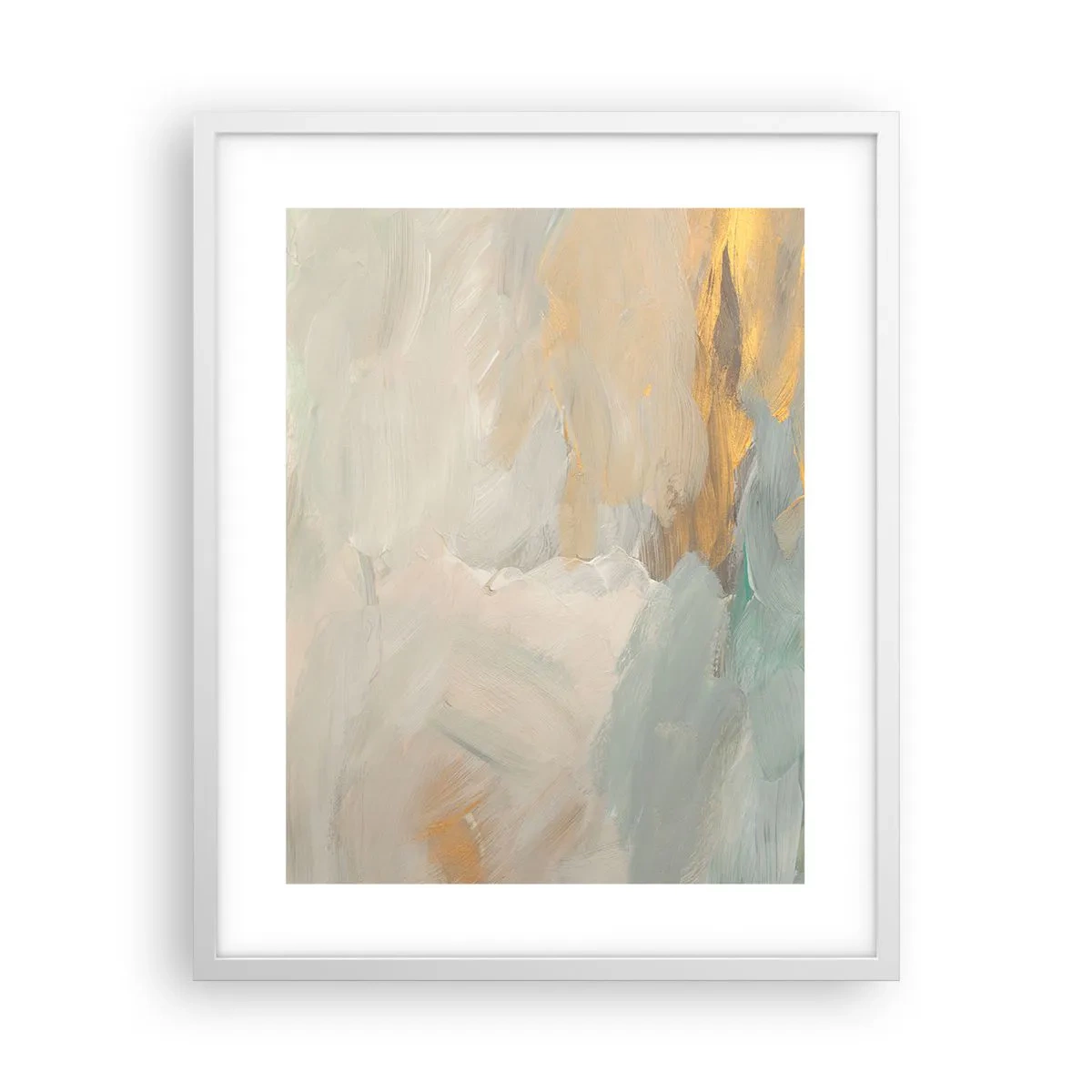 Plakát v bílém rámu - Abstrakce – krajina něhy - 40x50 cm