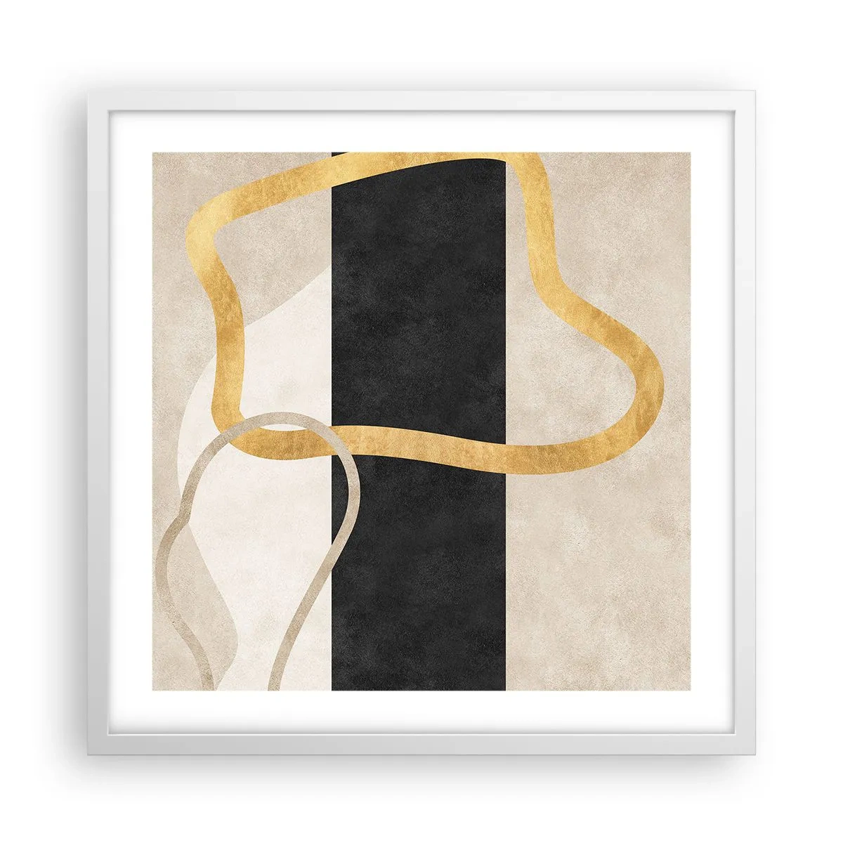 Plakát v bílém rámu - Tvary ve smyčce - 50x50 cm