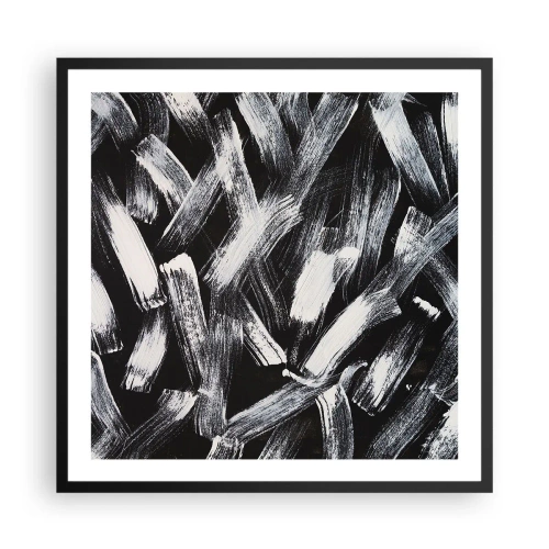 Plakát v černém rámu - Abstrakce v industriálním duchu - 60x60 cm