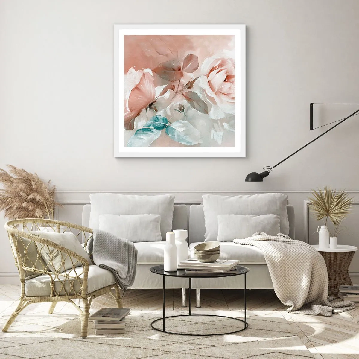 Plakát v bílém rámu - Duch romantismu - 60x60 cm