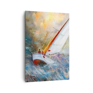 Obraz na plátně - Běžící přes vlny - 70x100 cm