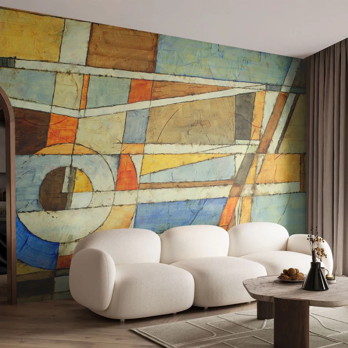 Fototapeta Premium Canvas - Kubismus na stavbě - Abstrakce, Kus, Grafika - 150x105 cm