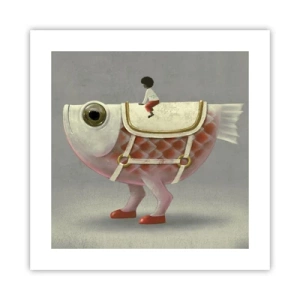 Plakát - Rybí jezdec - 40x40 cm