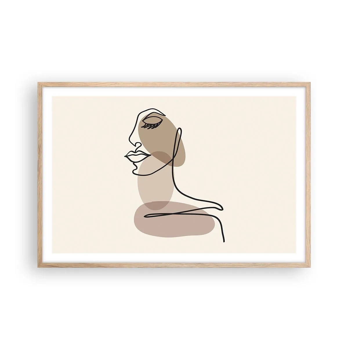 Plakát v rámu světlý dub - Určitá linie krásy - 91x61 cm